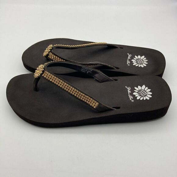 Yellow Box Iberia Leather Upper Brown Sandals Size 9 - Picture 3 of 11